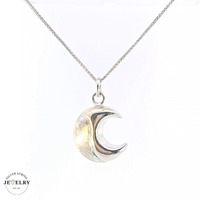 14KT Moon White Gold Pendant (CHAIN IS NOT INCLUDED)