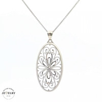 14KT Vintage White Gold Filigree Pendant (CHAIN IS NOT INCLUDED)