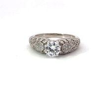 14k White Gold, 6mm Cubic Zirconia