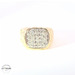 14KT Men's Cluster Ring Yellow Gold Diamonds 4mm