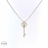 14KT Diamond Key White Gold Pendant (CHAIN IS NOT INCLUDED)