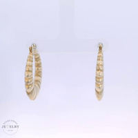 14k Scalloped Hoop Earrings