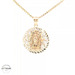 14KT Lady of Guadalupe Pendant, Tricolor, Diameter 19mm (CHAIN IS NOT INCLUDED)