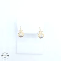 14KT Ladybug Studs Two Tone Gold, 7mm