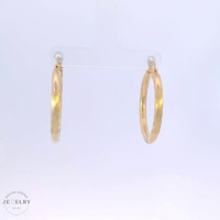 14k Diamond Cut Hoop Earrings