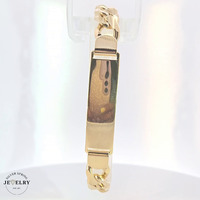 14KT Yellow Gold ID Figaro Link Bracelet