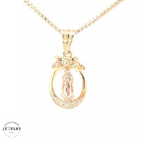14KT Lady of Guadalupe, Two Tone, 14mm (CHAIN IS NOT INCLUDED)