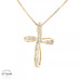 10KT Crossover Cross Yellow Gold, Diamond 1ct, 5mm (CHAIN IS NOT INCLUDED)