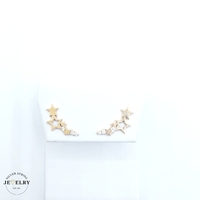 14KT Climber Star Studs Two Tone Gold, 5mm