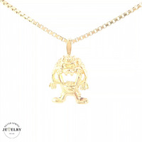 14KT Tasmanian Devil Pendant Yellow Gold 12mm (CHAIN IS NOT INCLUDED)