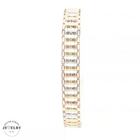 14KT Bow Tie Bracelet Tricolor 7.5" 