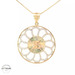 14KT Quinceañera Circle Pendant Yellow Gold Diameter 29mm(CHAIN IS NOT INCLUDED)