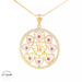 14KT Quinceañera Pendant Circle Two Tone Diameter 29mm (CHAIN IS NOT INCLUDED)