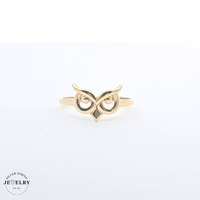14KT Owl Ring Yellow Gold, Size 8
