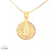 14KT Lady of Guadalupe Yellow Gold, Diameter 18mm (CHAIN IS NOT INCLUDED)