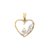 14KT Heart - Cat Pendant Two Tone 17mm (CHAIN IS NOT INCLUDED)