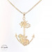 14KT 3D Floral Anchor Yellow Gold, 20mm (CHAIN IS NOT INCLUDED)
