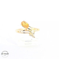 14KT Birthstone Citrine Yellow Gold Ring, Size 6 3/4