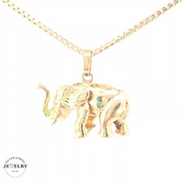 14KT Elephant Pendant Yellow Gold 22mm (CHAIN IS NOT INCLUDED)