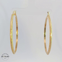 14KT Greek Key Hoops 