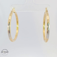 14KT Yellow Gold Hoops Two Tone
