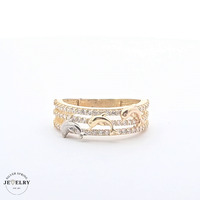 14KT Dolphin Ring Tricolor Size 7.5
