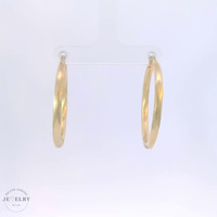 14k Diamond Cut Hoop Earrings 