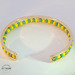 Yellow & Green Beaded Bangle 14KT 