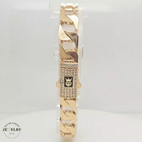 14KT Square Curb Bracelet 