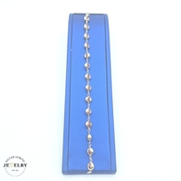 14KT Red Evil Eye Bracelet Yellow Gold 7.5 Inches