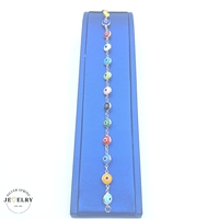 14KT Multicolor Evil Eye Yellow Gold 7.5 Inches