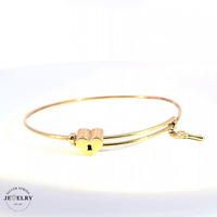 Heart Lock & Key Bangle 14KT