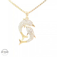 14KT Dolphin Pendant Yellow Gold 13mm (CHAIN IS NOT INCLUDED)