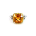14k White Gold Diamond and Citrine Cushion Halo Cocktail Ring 