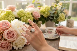 14k Natural Diamond Double Halo Ring 