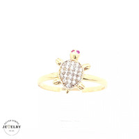 14KT Turtle Animal Ring Yellow Gold, Size 7.5