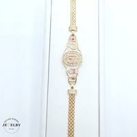 14KT Quinceañera Bismark Link Bracelet Two Tone 8 Inches