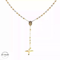  Rosary Necklace 14KT Two Tone Gold