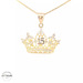 14KT Quinceañera Crown Pendant Yellow Gold 23mm (CHAIN IS NOT INCLUDED)