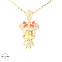 14KT Minnie Mouse Pendant Yellow Gold 17mm (CHAIN IS NOT INCLUDED)