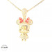 14KT Minnie Mouse Pendant Yellow Gold 17mm (CHAIN IS NOT INCLUDED)