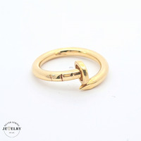 18KT Twisted Nail Ring Yellow Gold, Size 8