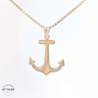 14KT Anchor Pendant Yellow Gold, 19mm (CHAIN IS NOT INCLUDED)