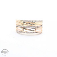 14KT Overlap Ring Yellow Gold, Size 9.5