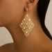 14k Geometric Chandelier Drop Earrings 