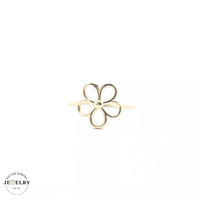 14KT Fancy Flower Yellow Gold Ring, Size 7