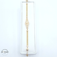 14KT Quinceañera Bismark Link Bracelet Two Tone 8 Inches 