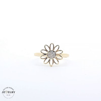 14KT Fancy Flower Yellow Gold Ring, Size 8