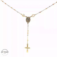 Rosary Necklace 14KT Tricolor