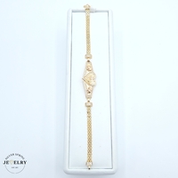 14KT Quinceañera Bismark Link Two Tone Bracelet 7 Inches 